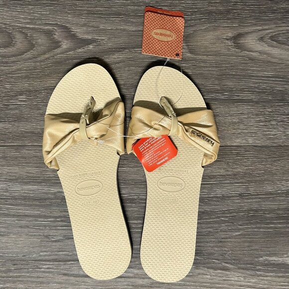 Havaianas Size 9/10 NWT St. Tropez Classic Sandals Sand Grey Beige Neutral Thong - Picture 7 of 7